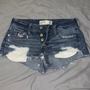 Abercrombie & Fitch Low rise denim shorts